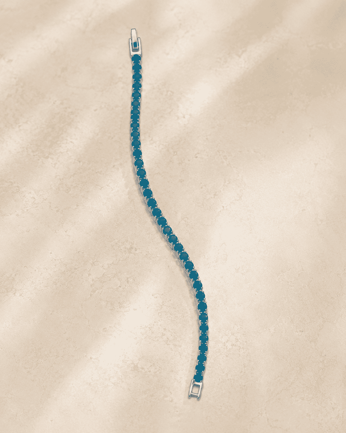 The Swimming Pool Tennis Bracelet — Silver-Tone Tennis Bracelet by House of Zena, side angle
