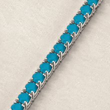 The Swimming Pool Tennis Bracelet — Silver-Tone Tennis Bracelet by House of Zena, styled on model