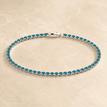 The Swimming Pool Tennis Bracelet — Silver-Tone Tennis Bracelet by House of Zena, close-up detail