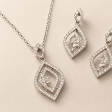 The Morning Bloom Coffee & Cake Set — Gold Plated Morning Bloom Pendant Set by House of Zena, styled on model