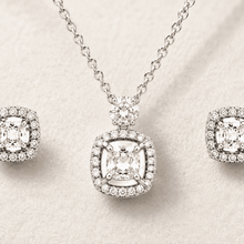 The Sunny Side Up Solitaire Set — Gold Plated Halo Pendant Set by House of Zena, close-up detail