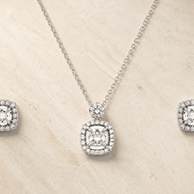 The Sunny Side Up Solitaire Set — Gold Plated Halo Pendant Set by House of Zena, side angle