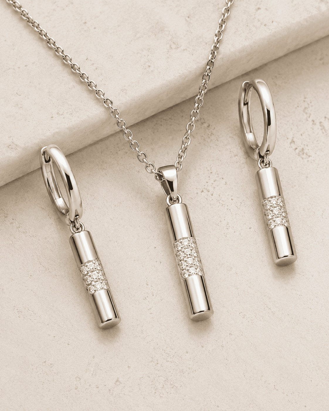 The "Minimal Effort" Bar Set — Gold Plated Bar Pendant Set by House of Zena, flat lay