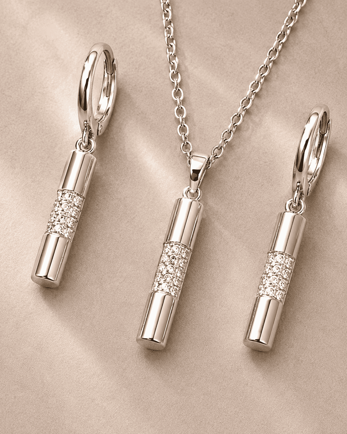 The "Minimal Effort" Bar Set — Gold Plated Bar Pendant Set by House of Zena, side angle