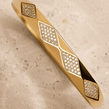 The Diamond Cut Mirror Bangle — Gold Plated Prism Bangle by House of Zena, close-up detail