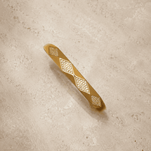 The Diamond Cut Mirror Bangle — Gold Plated Prism Bangle by House of Zena, side angle