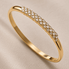 The Sparkling Donut Bangle — Gold Plated Pavé Bangle by House of Zena, close-up detail