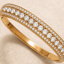 The Queen Bee Crown Bangle — Gold Plated Halo Bangle by House of Zena, styled on model