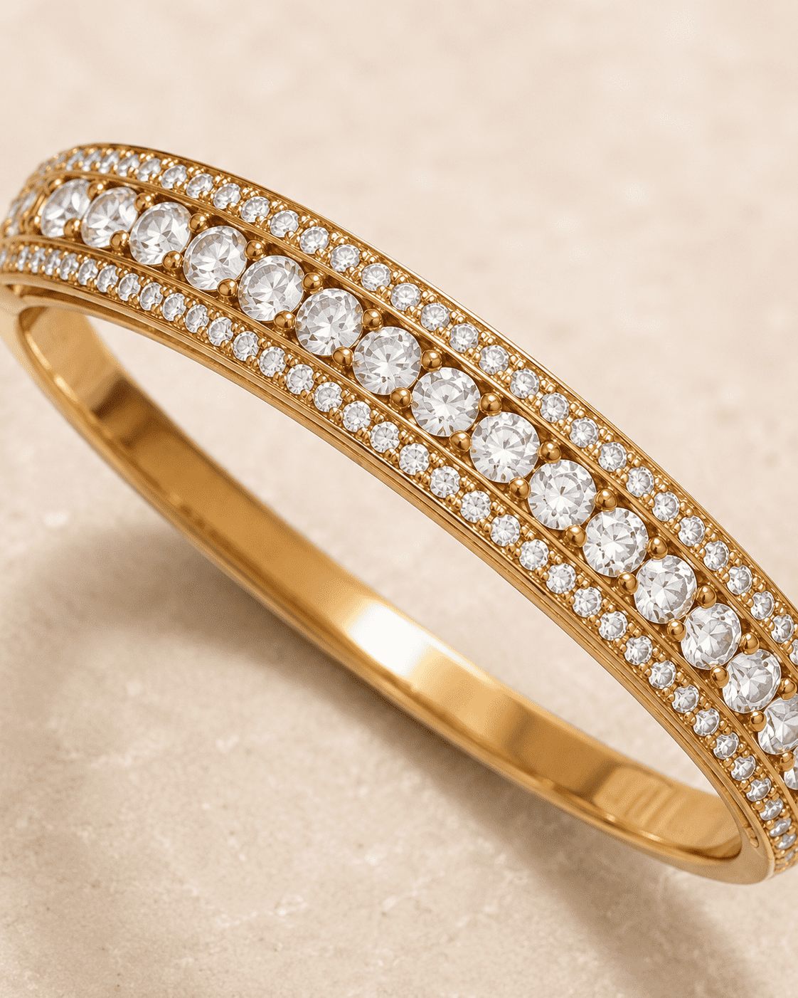The Queen Bee Crown Bangle — Gold Plated Halo Bangle by House of Zena, styled on model