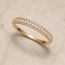 The Queen Bee Crown Bangle — Gold Plated Halo Bangle by House of Zena, worn on model