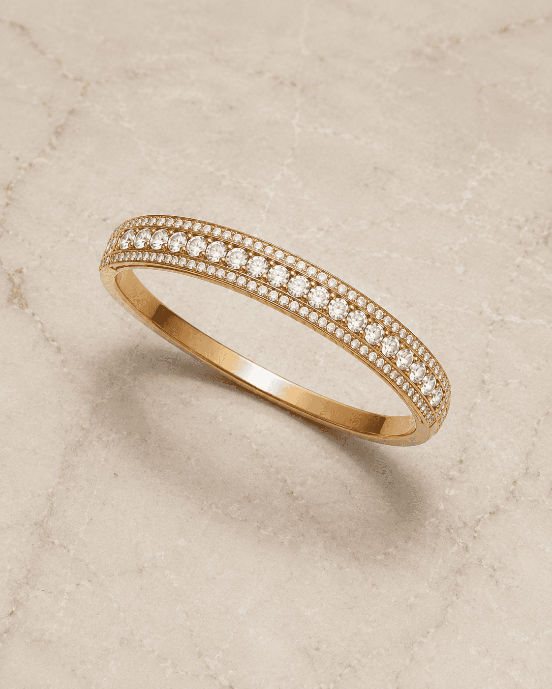 The Queen Bee Crown Bangle — Gold Plated Halo Bangle by House of Zena, worn on model