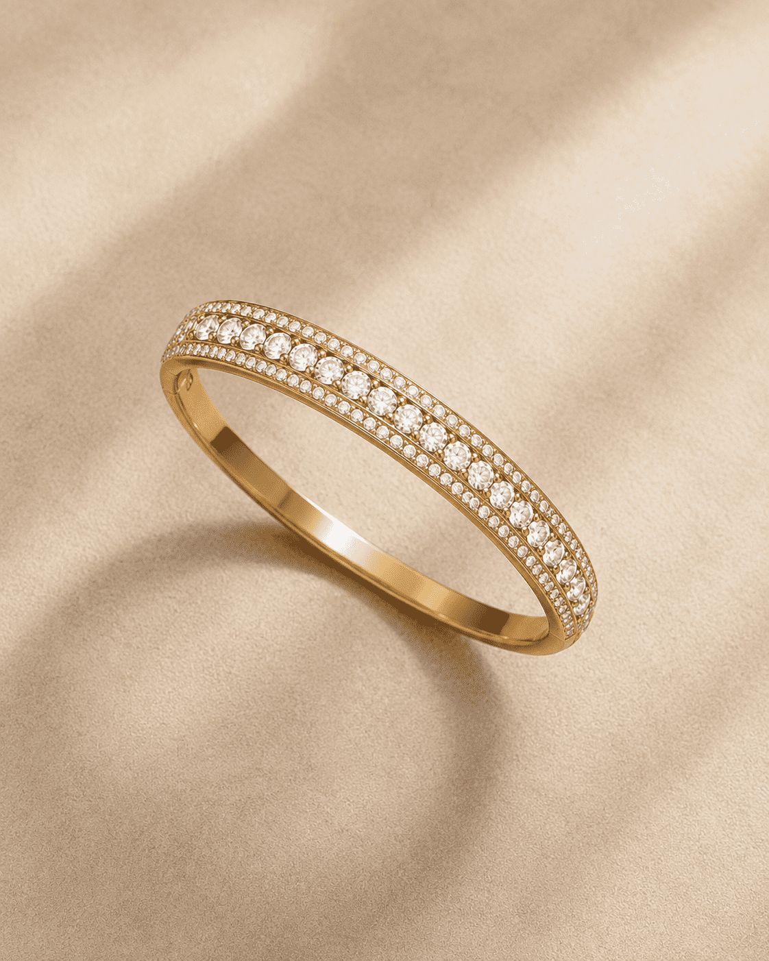 The Queen Bee Crown Bangle — Gold Plated Halo Bangle by House of Zena, side angle