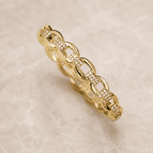 The Paperclip Stacking Cuff — Gold Plated Link Bangle by House of Zena, side angle