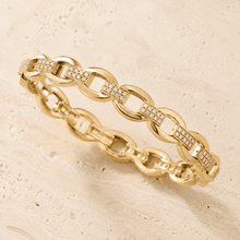 The Paperclip Stacking Cuff — Gold Plated Link Bangle by House of Zena, close-up detail