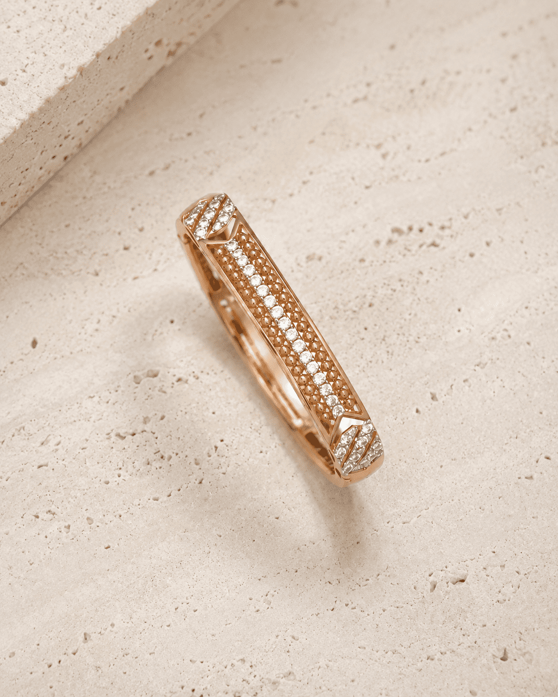 The Cleopatra Royal Filigree Cuff — Gold Plated Royale Bangle by House of Zena, side angle