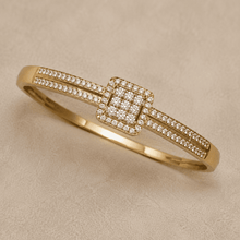 The Architectural Frame Bangle — Gold Plated Frame Bangle by House of Zena, side angle