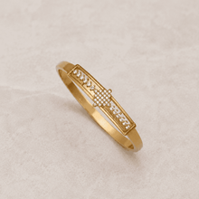 The Minimalist Horizon Bar Cuff — Gold Plated Bar Bangle by House of Zena, close-up detail