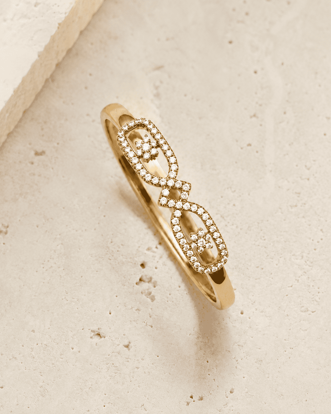 The Lucky Four-Leaf Clover Bangle — Gold Plated Duo Clover Bangle by House of Zena, worn on model