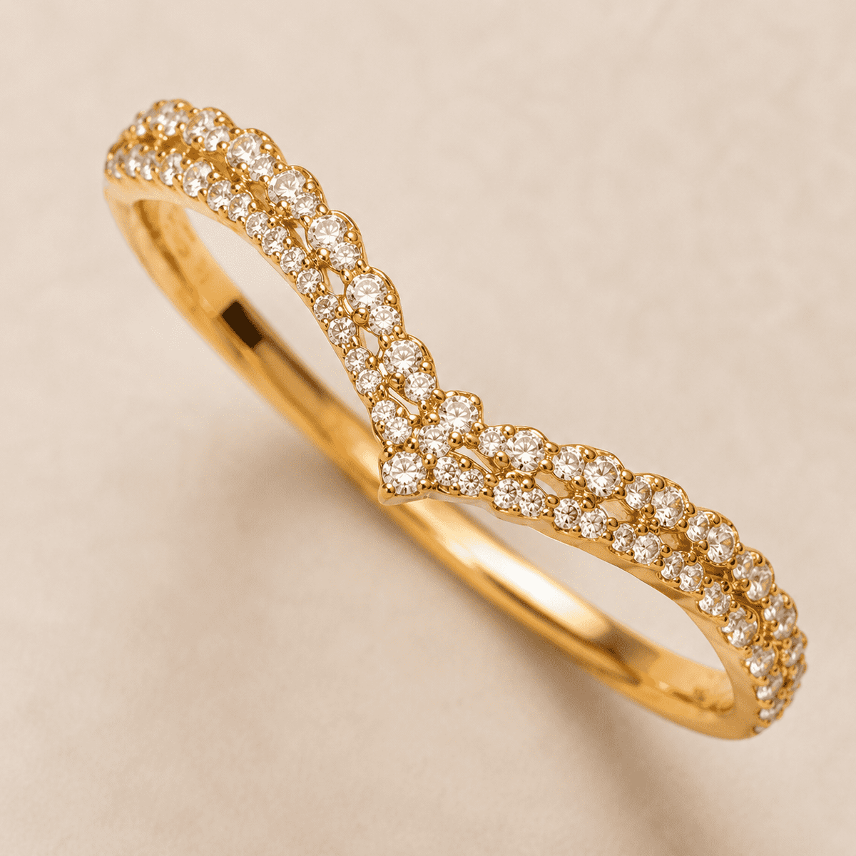 The French Cruller Twist Bangle — Gold Plated Infinity Twist Bangle by House of Zena, close-up detail