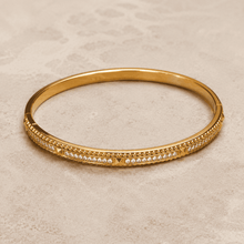 The Caviar Bead Bangle — Gold Plated Studline Bangle by House of Zena, side angle