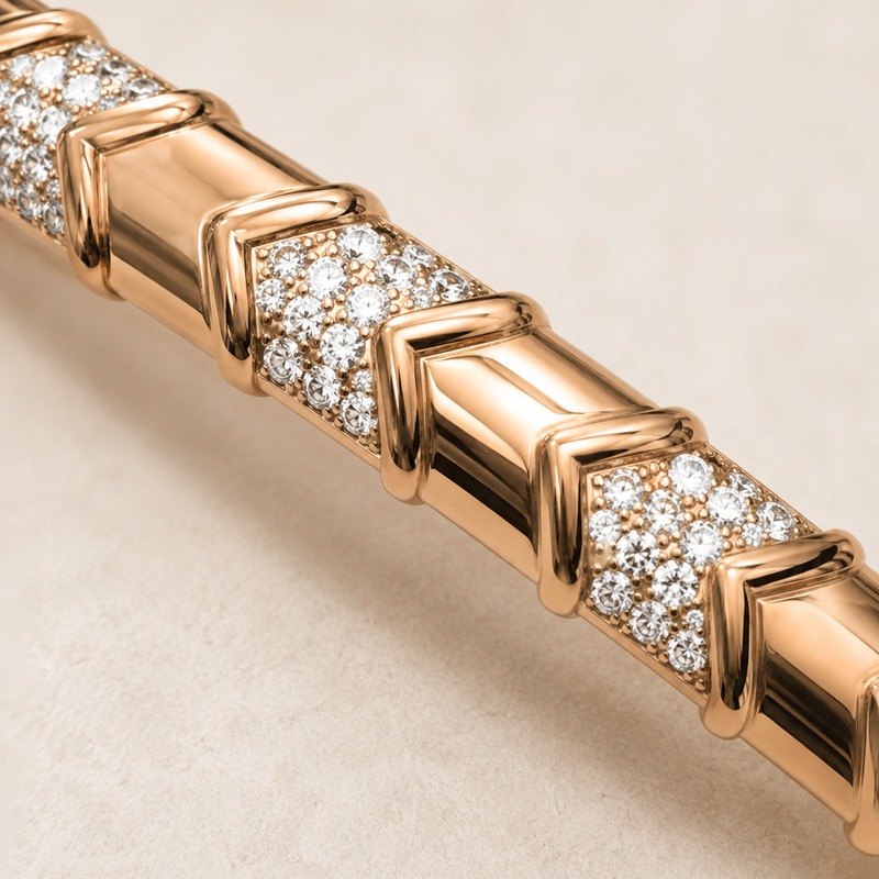 Valenza Chevron Pavé Bangle