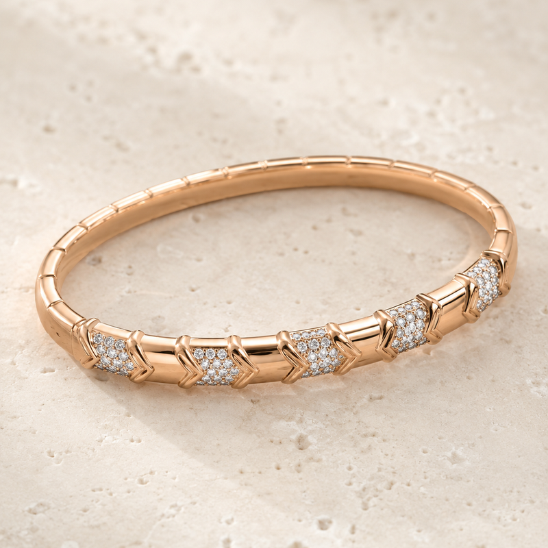 Valenza Chevron Pavé Bangle