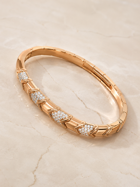 Valenza Chevron Pavé Bangle
