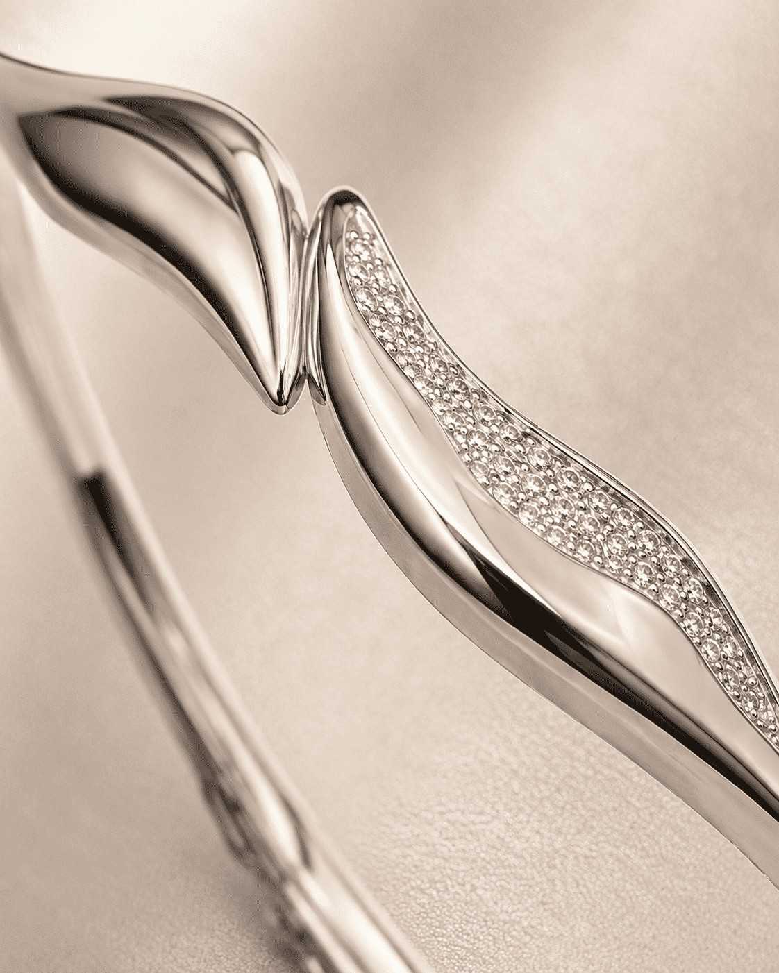 The Melted Butter Wave Bangle — Gold Plated Wave Bangle by House of Zena, close-up detail