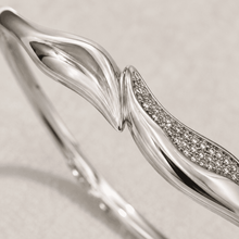The Melted Butter Wave Bangle — Gold Plated Wave Bangle by House of Zena, styled on model