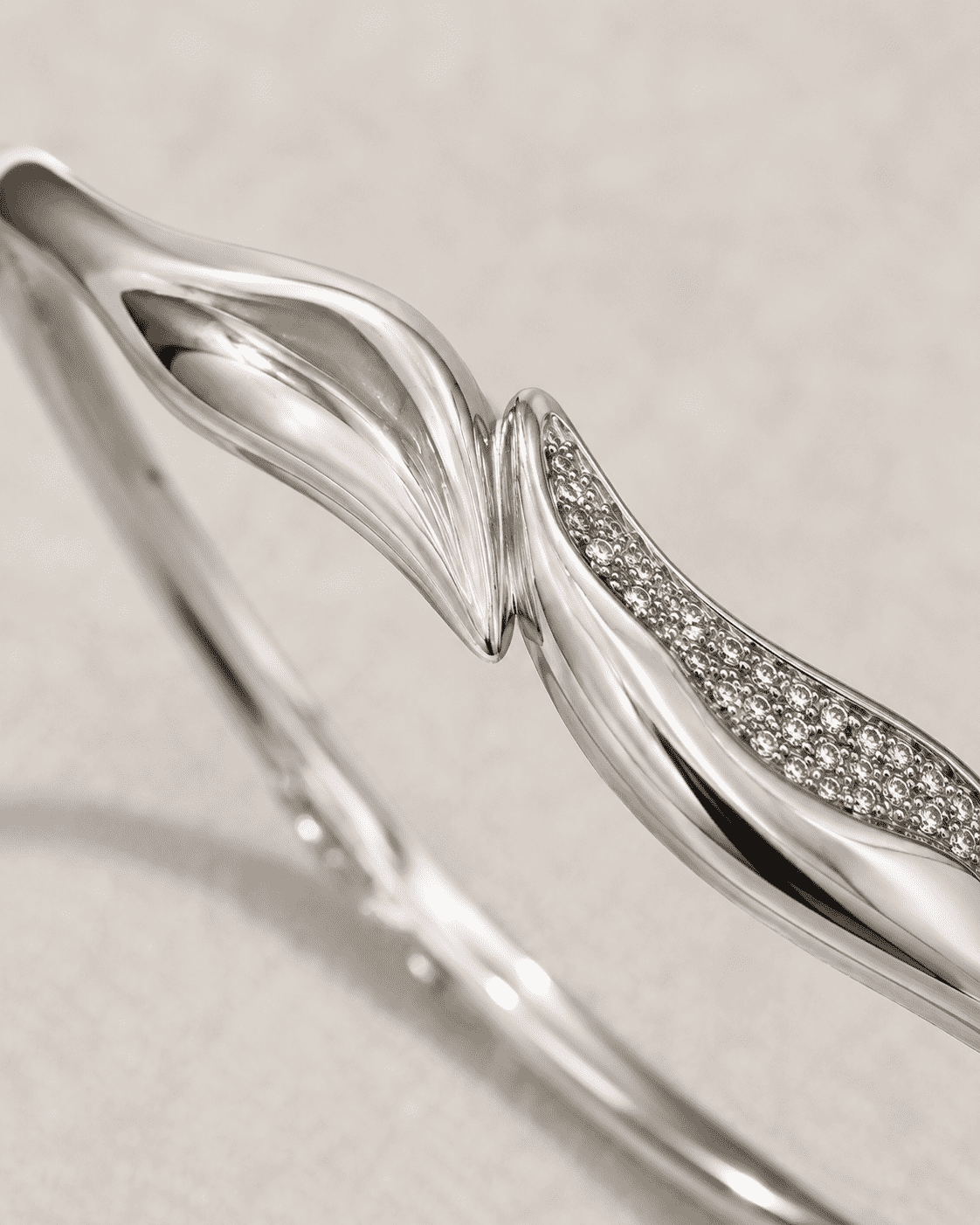 The Melted Butter Wave Bangle — Gold Plated Wave Bangle by House of Zena, styled on model