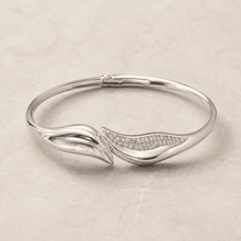 The Melted Butter Wave Bangle — Gold Plated Wave Bangle by House of Zena, side angle
