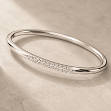 The Skinny Dip Stacking Bangle — Silver-Tone Slim Pavé Bangle by House of Zena, close-up detail