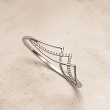 The Liquid Gold Contour Cuff — Silver-Tone Curve Bangle by House of Zena, side angle