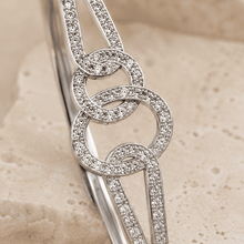 The Chain Reaction Pavé Bangle — Gold Plated Link Pavé Bangle by House of Zena, close-up detail