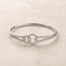 The Chain Reaction Pavé Bangle — Gold Plated Link Pavé Bangle by House of Zena, side angle
