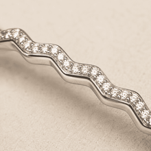 The High Tide Ripple Bangle — Gold Plated Linéa Wave Pavé Bangle by House of Zena, close-up detail