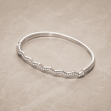 The High Tide Ripple Bangle — Gold Plated Linéa Wave Pavé Bangle by House of Zena, side angle