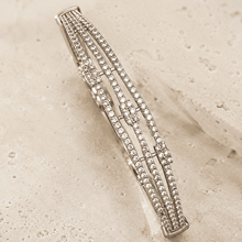 The Dual Lineage Pavé Cuff — Gold Plated Parallel Pavé Bangle by House of Zena, styled on model