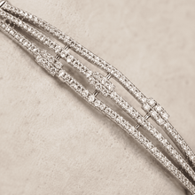 The Dual Lineage Pavé Cuff — Gold Plated Parallel Pavé Bangle by House of Zena, close-up detail