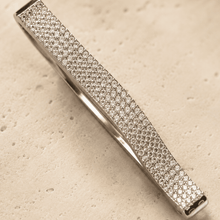 The Drama Queen Sculpted Bangle — Gold Plated Full Pavé Curve Bangle by House of Zena, side angle