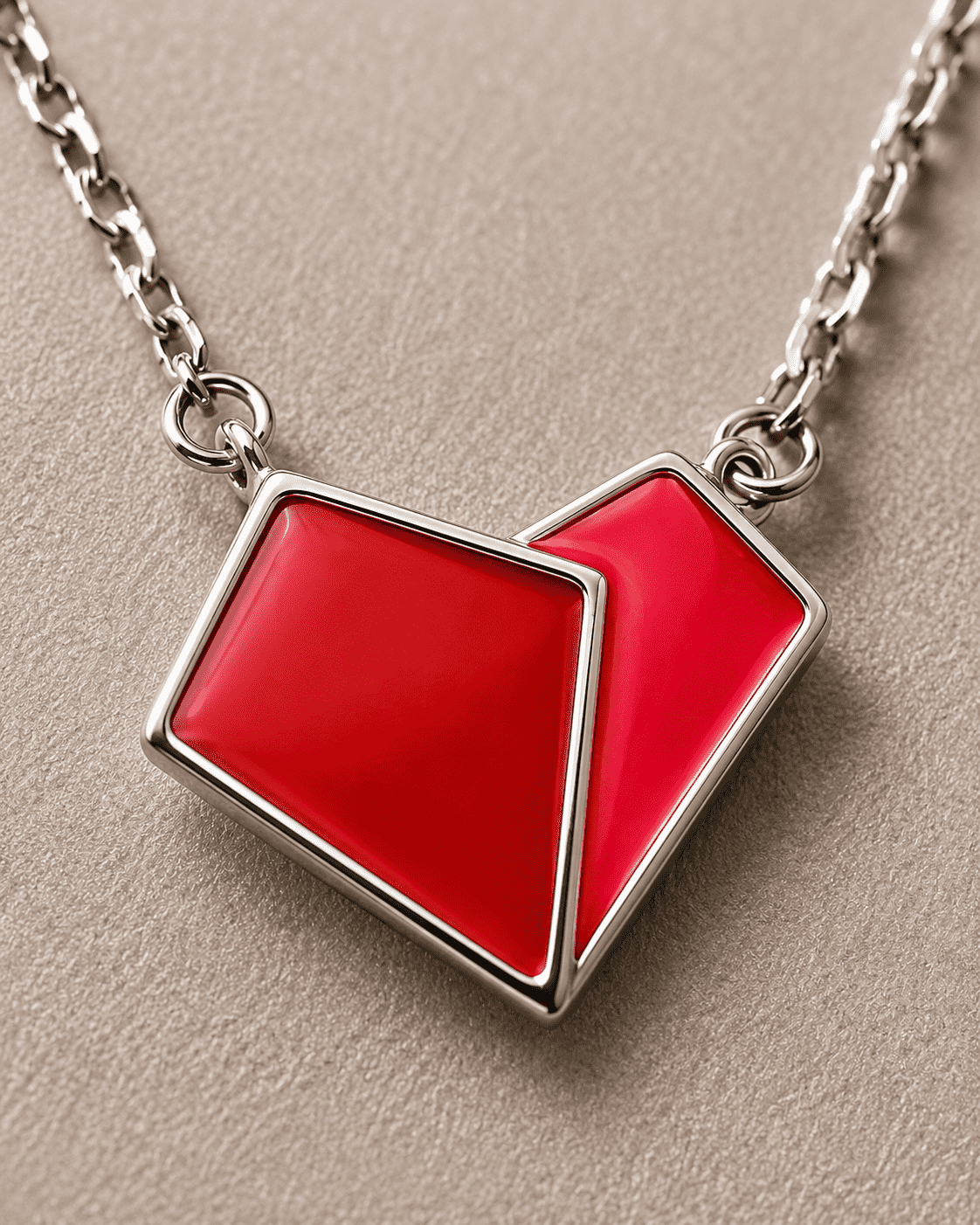 The Cherry Duo Solitaire Pendant — Silver-Tone Duo Pendant Necklace by House of Zena, styled on model