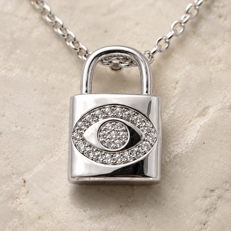 Luna Lock Evil Eye Necklace