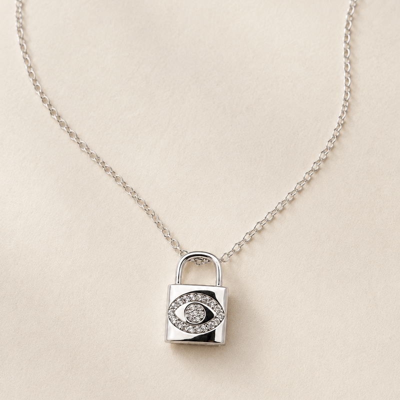 Luna Lock Evil Eye Necklace