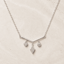 The Midnight Stargazer Y-Lariat — Gold Plated Charm Drop Necklace by House of Zena, worn on model