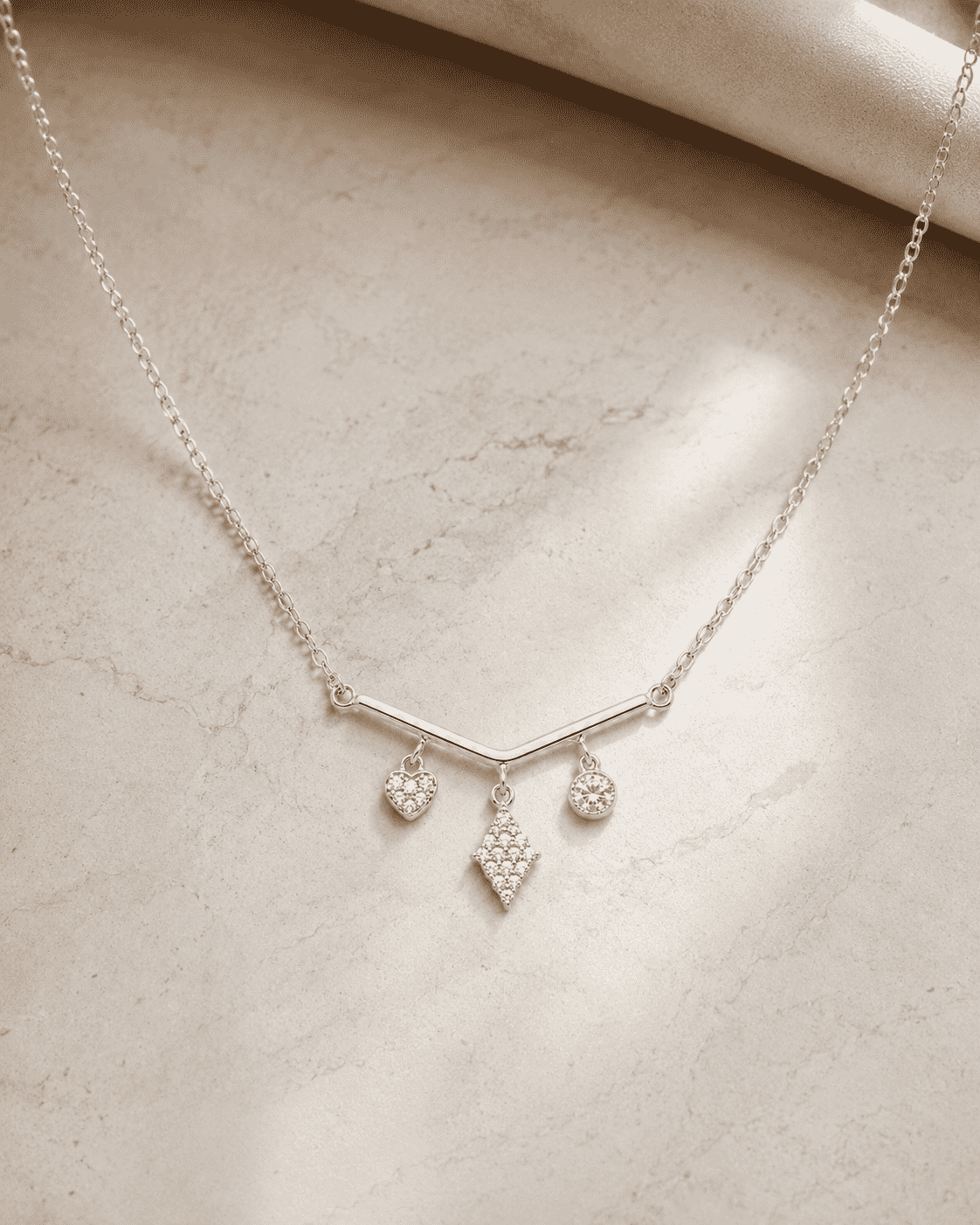 The Midnight Stargazer Y-Lariat — Gold Plated Charm Drop Necklace by House of Zena, side angle