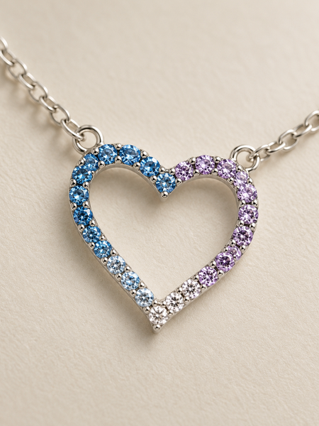 Aurielle Gradient Heart Necklace