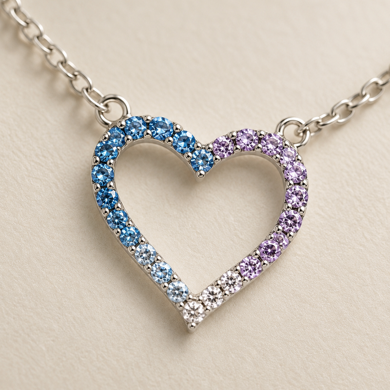Aurielle Gradient Heart Necklace