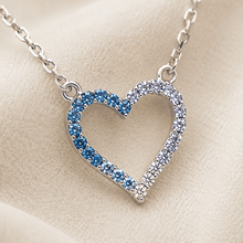 The Watermelon Sugar Heart Pendant — Gold Plated Gradient Heart Necklace by House of Zena, close-up detail