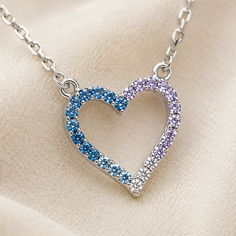 Aurielle Gradient Heart Necklace