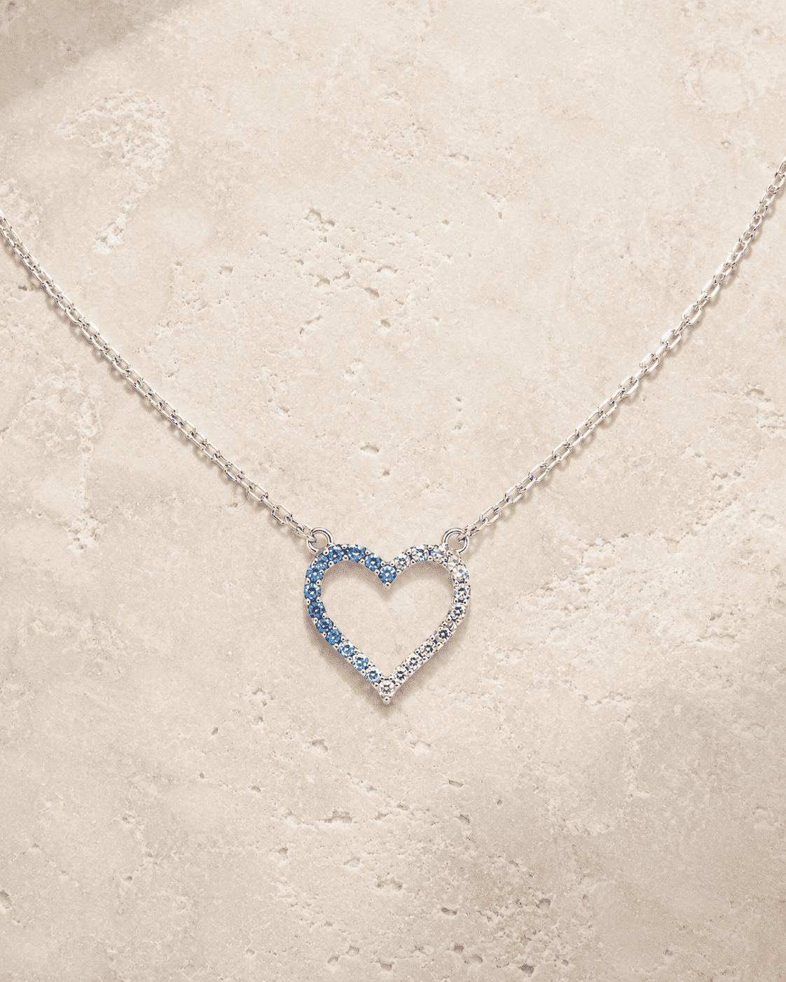 The Watermelon Sugar Heart Pendant — Gold Plated Gradient Heart Necklace by House of Zena, worn on model